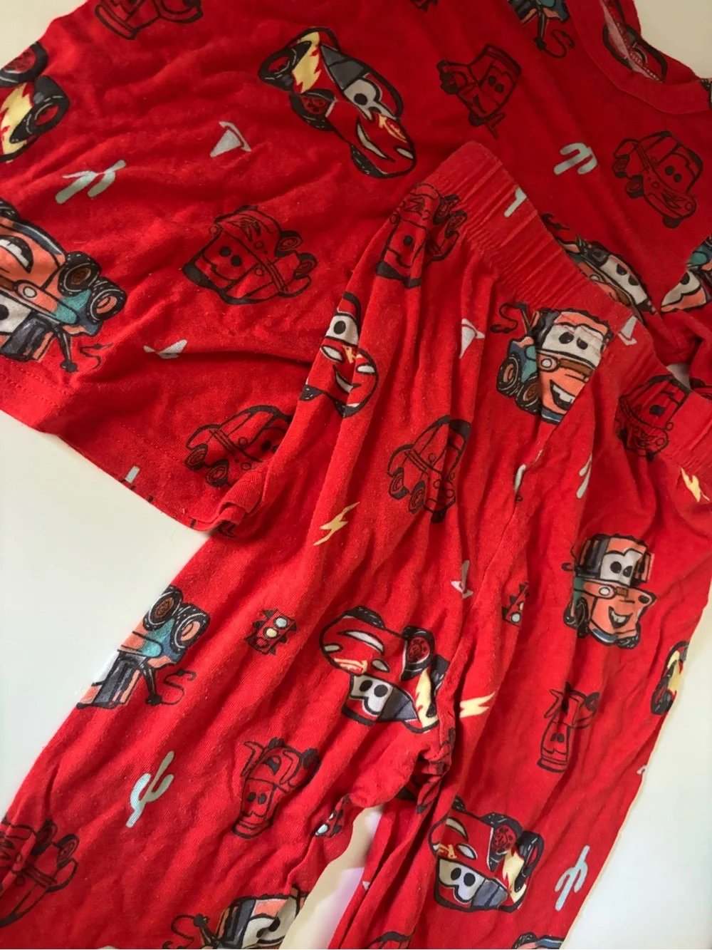 Kids Red Lightning Car Character Pajama Set 5T